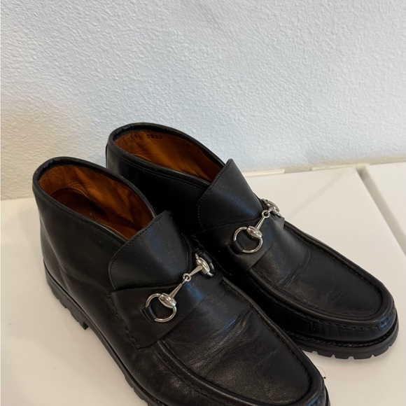Gucci Men's Black Leather Loafers - Picture 1 of 3